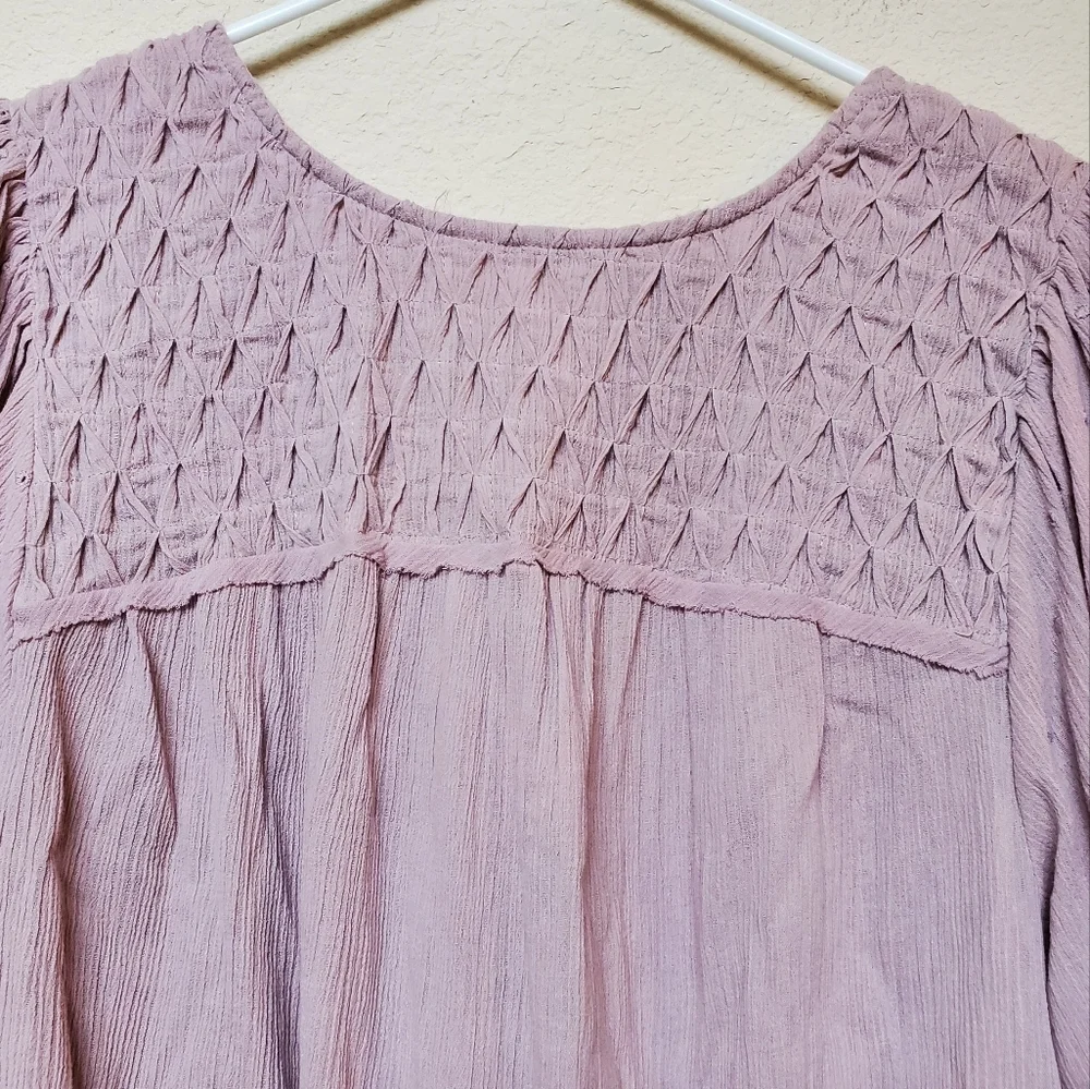 Free People Perfect Catch Lavender Pink Cotton Billowy Bodysuit.  Size Medium - Picture 2 of 10